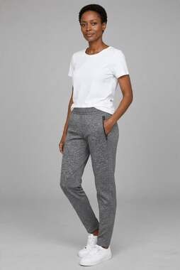 Athleta Women's L Gray Heathered Jogger Sweatpants Zip Pockets